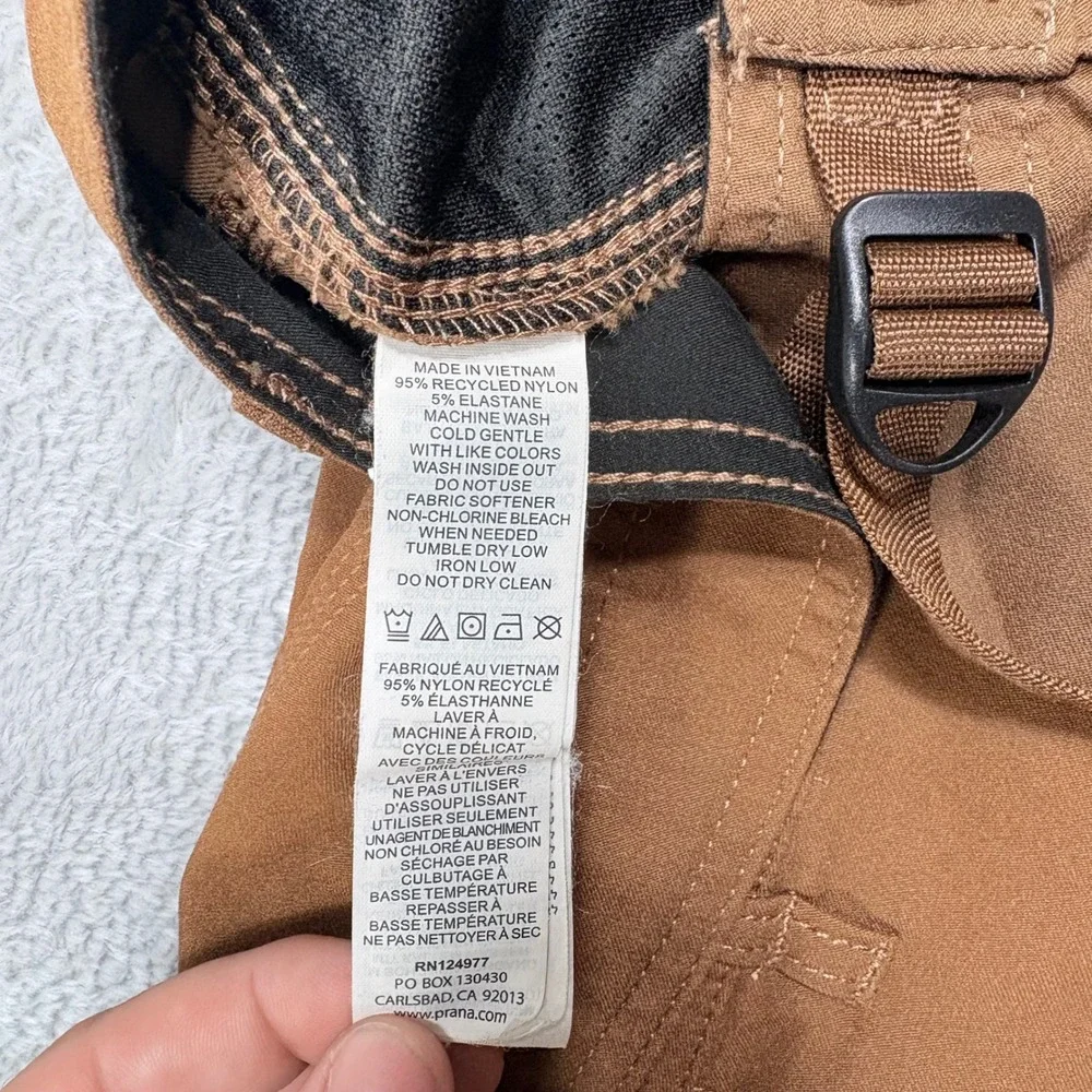 Prana Zion Hiking Pants Mens 40x30 Brown‎ Slim Fit Stretch Cargo Outdoor